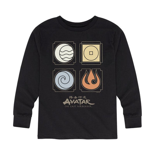 Boys' - Avatar: The Last Airbender - Nations Symbols Long Sleeve Graphic T-Shirt