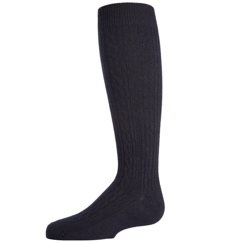 Memoi Cable Knit Girls Cotton Blend Knee High Socks