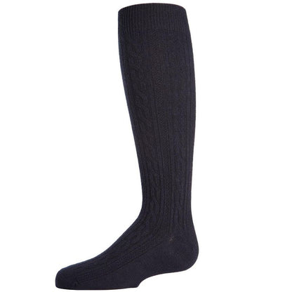Memoi Cable Knit Girls Cotton Blend Knee High Socks