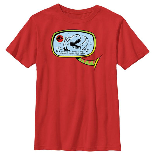 Boy's Jurassic World Objects in Mirror are Hungrier Than They Appear T-Shirt