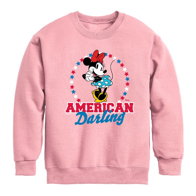 Boys' - Disney - American Darling Minnie Graphic Long Sleeve Fleece Sweatshirt