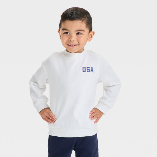 Toddler Boys' French Terry USA Sweatshirt - Cat & Jack™ White