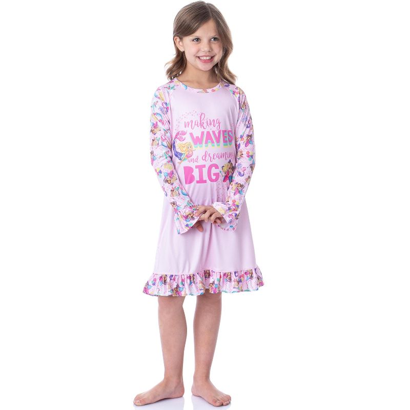 Mattel Girls' Barbie Making Waves Dreaming Sleep Pajama Dress Nightgown Pink