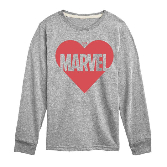Boys' - Marvel - Heart Valentine Long Sleeve Graphic T-Shirt