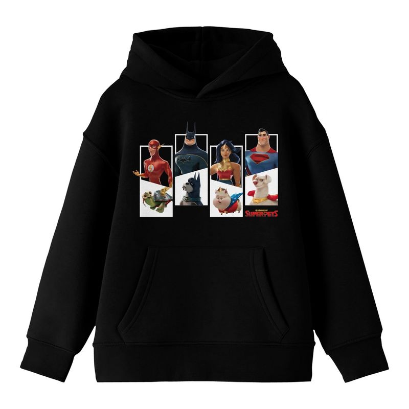 DC League Of Super Pets Pet Profiles Youth Black Sweatshirt