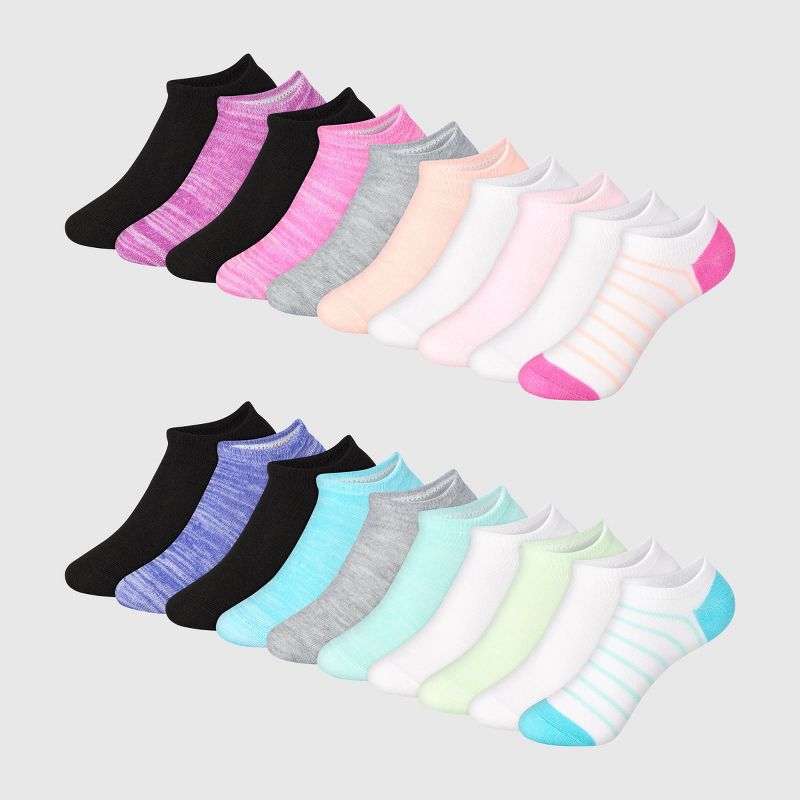 Hanes Girls' 20pk Super Soft No Show Socks