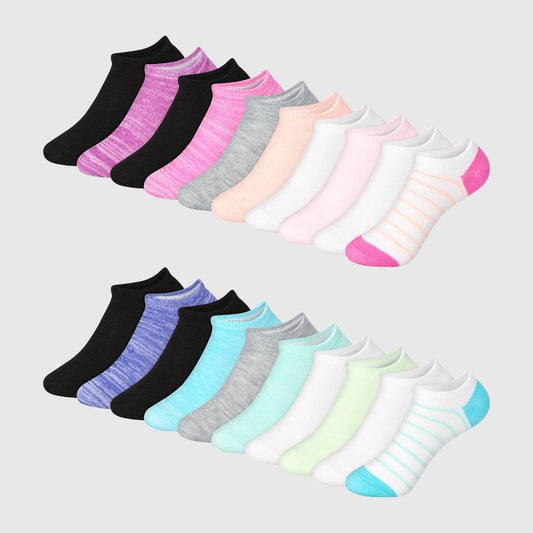 Hanes Girls' 20pk Super Soft No Show Socks