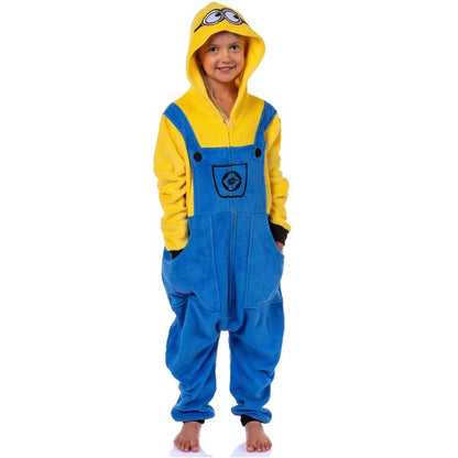 Despicable Me Boys' Bob The Minion Hooded Footless Union Suit Pajama Yellow