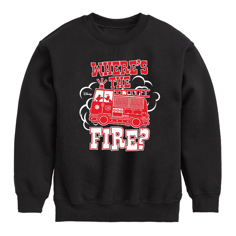 Boys' - Disney - Wheres The Fire Graphic Long Sleeve Fleece Sweatshirt