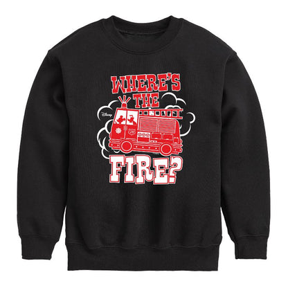 Boys' - Disney - Wheres The Fire Graphic Long Sleeve Fleece Sweatshirt