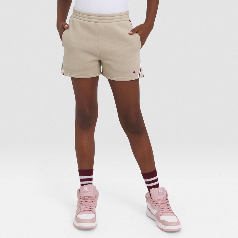 Champion Girls' Fleece Shorts with Taping
