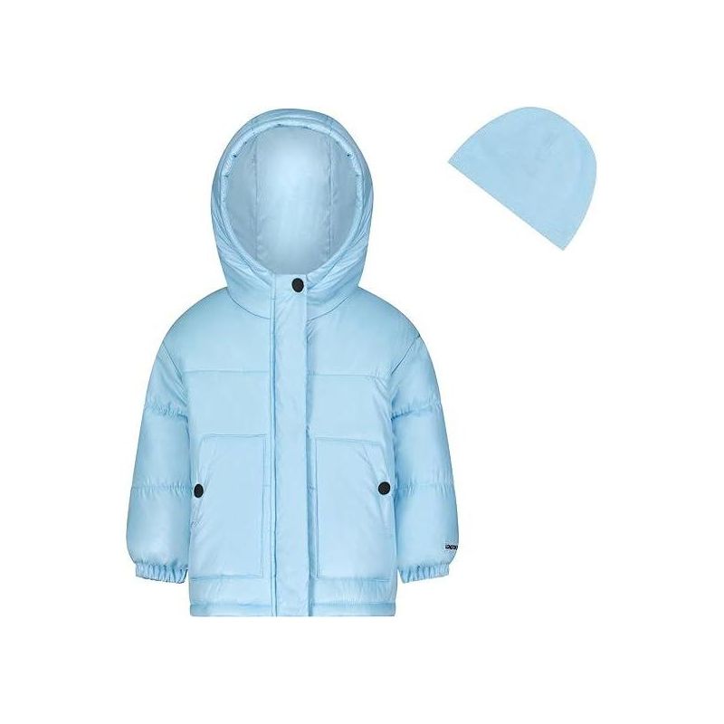 LONDON FOG Girls' Heavyweight Warm Winter Coat with Beanie Hat