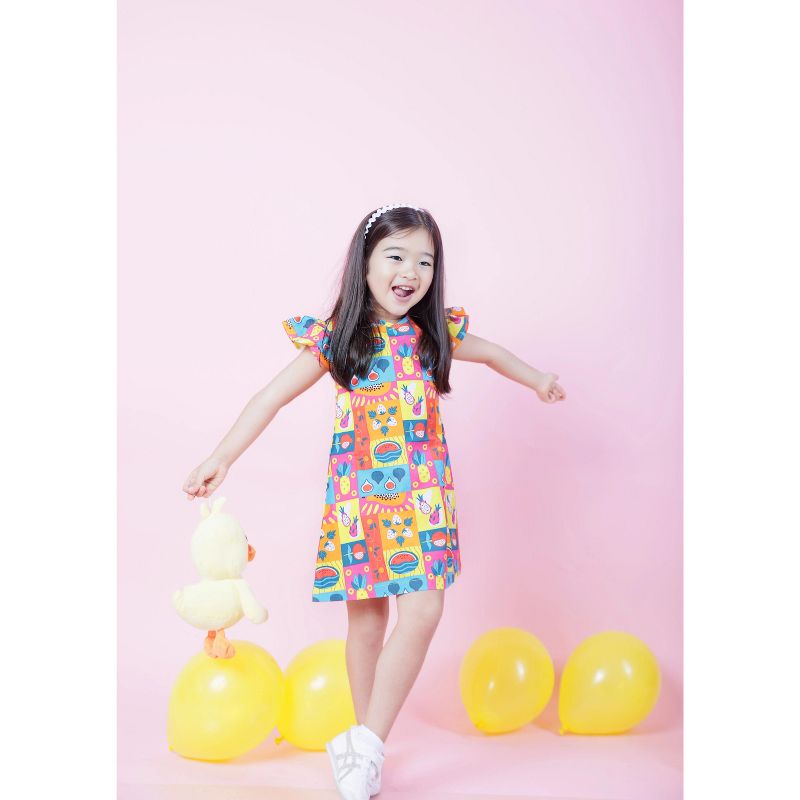 فستان "أولا! أوتر" بتصميم حرف A - فاكهة متنوعة - متعدد الألوان