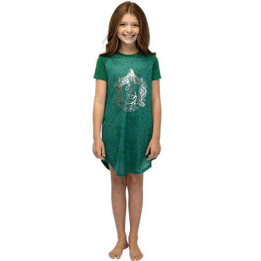 Harry Potter Girls Foil Print Hogwarts Raglan Nightgown