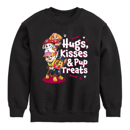 Boys' - Paw Patrol - Hugs Kisses Pup Treats Graphic Long Sleeve Fleece Sweatshirt