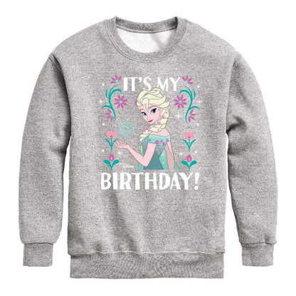 Boys' - Disney - Elsa It's My Birthday Graphic Long Sleeve Fleece Sweatshirt