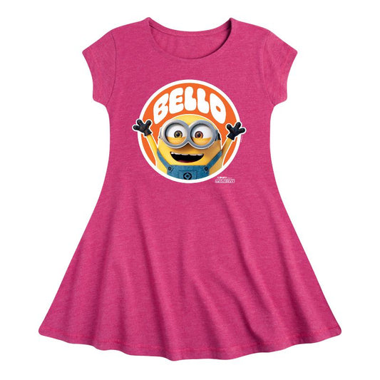 Girls' - Despicable Me Minions - Hello Bello Minion Fit & Flair Cap Sleeve Dress