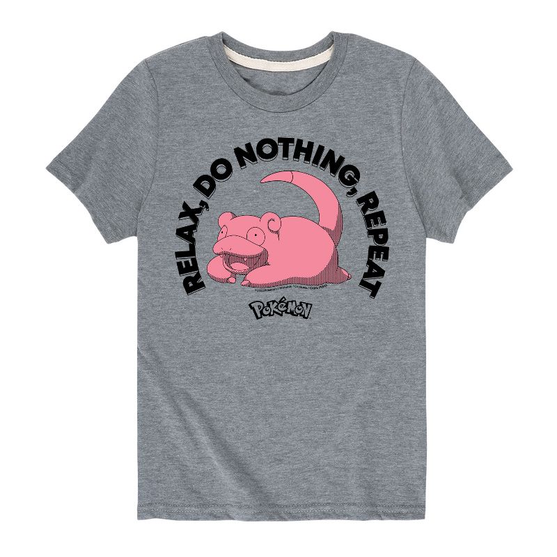 تي شيرت جرافيكي بأكمام قصيرة للأولاد - بوكيمون - سلوبوك ريلاكس لا تفعل شيئًا كرر