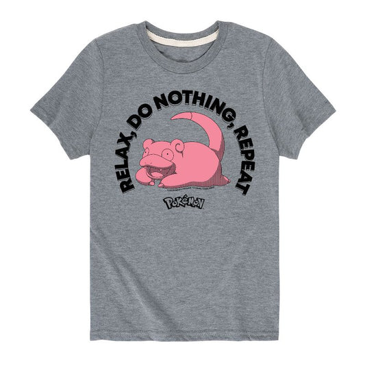 تي شيرت جرافيكي بأكمام قصيرة للأولاد - بوكيمون - سلوبوك ريلاكس لا تفعل شيئًا كرر