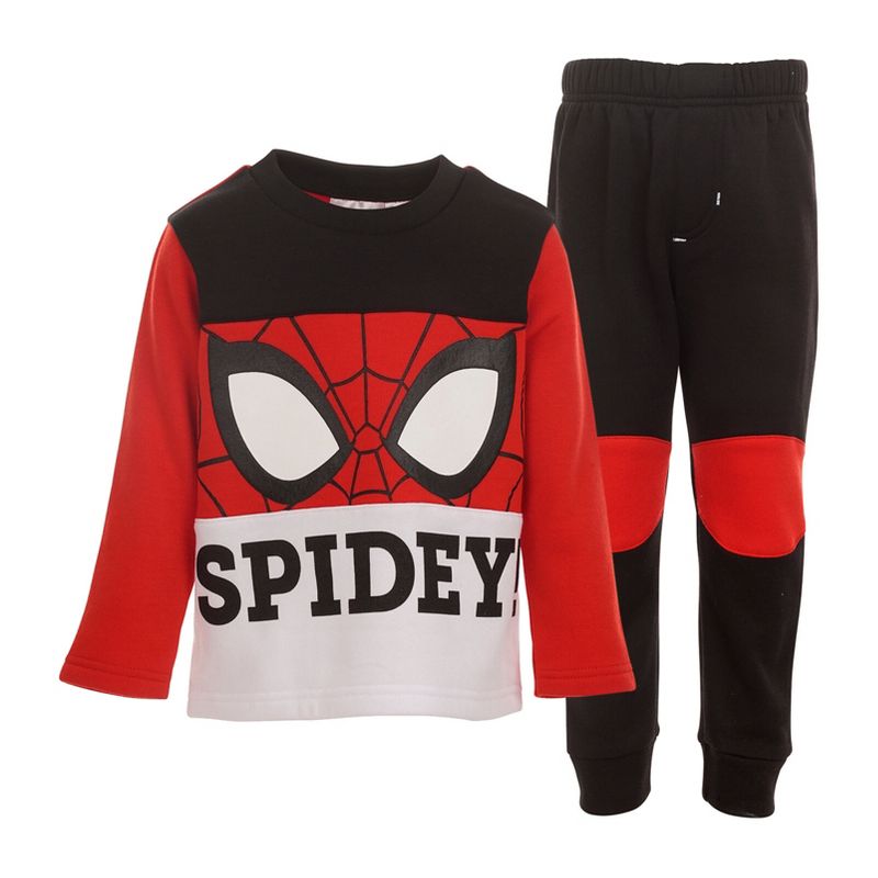 طقم سويت شيرت وبنطال من الصوف من Marvel Spider-Man للأطفال الصغار
