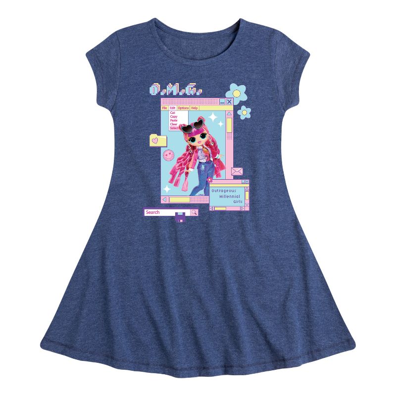 Girls' - LOL Surprise! - Outrageous Millennial Girls Fit & Flair Cap Sleeve Dress
