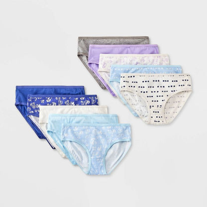 Girls' 10pk 'Dogs' Cotton Hipster Underwear - Cat & Jack™ Violet/Blue/White
