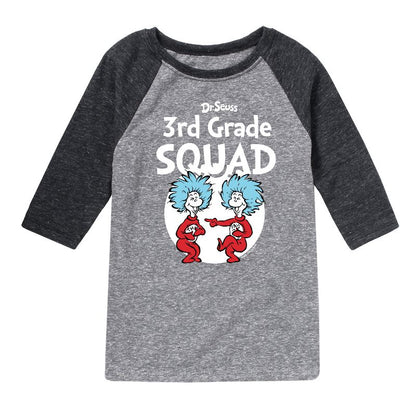 Boys' - Dr. Seuss - 3rd Grade Squad Thing 1 and Thing 2 Raglan Graphic T-Shirt