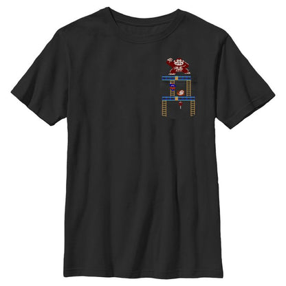 Boy's Nintendo Donkey Kong Ladder Faux Pocket T-Shirt