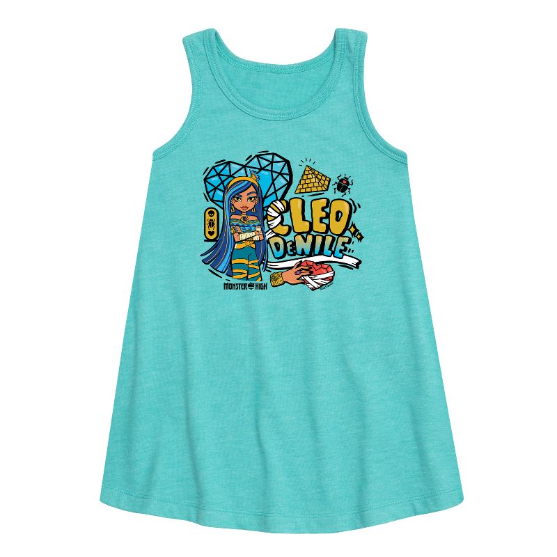 Girls' - Monster High - Cleo Denile Graphic Sleeveless Aline Dress