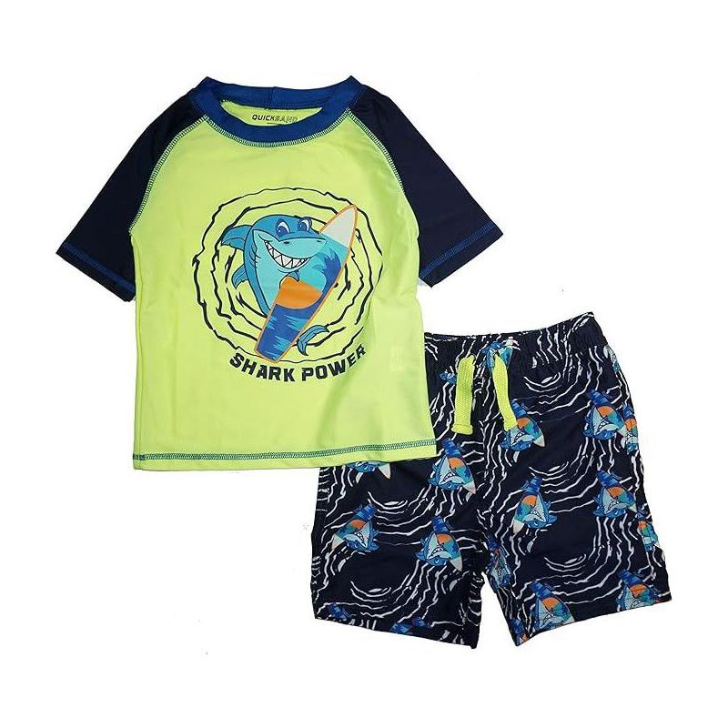 Quicksand Infant/Toddler and Little Boy's Rash Guard And Trunks Swimsuit Sets