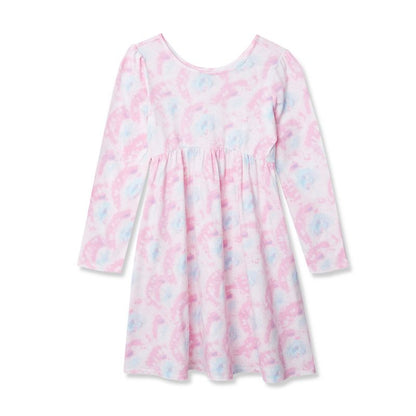 Lands' End Kids Long Sleeve Gathered Waist Jersey Dress