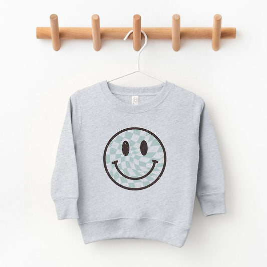 The Juniper Shop Checker Board Smiley Face Toddler Graphic Sweatshirt