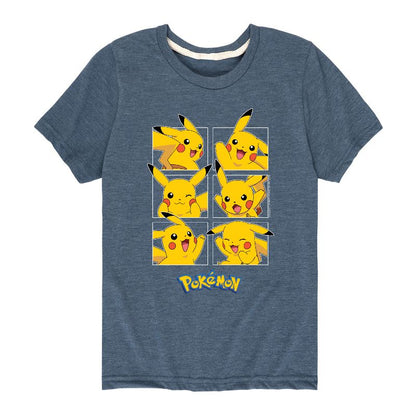 تي شيرت جرافيكي بأكمام قصيرة للأولاد - بوكيمون - بيكاتشو جريد