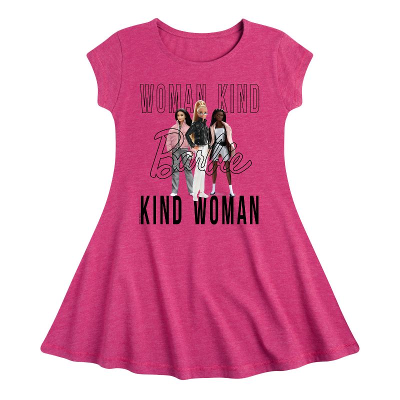 Girls' - Barbie - Woman Kind, Kind Woman Fit & Flair Cap Sleeve Dress