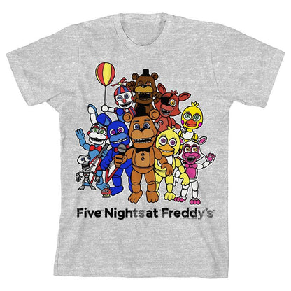 تي شيرت هيذر جراي للأولاد من مجموعة Five Nights At Freddy's الكاملة