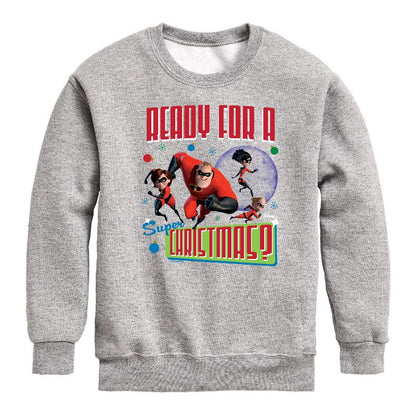 Boys' - Disney - Ready For A Super Christmas Graphic Long Sleeve Fleece Sweatshirt