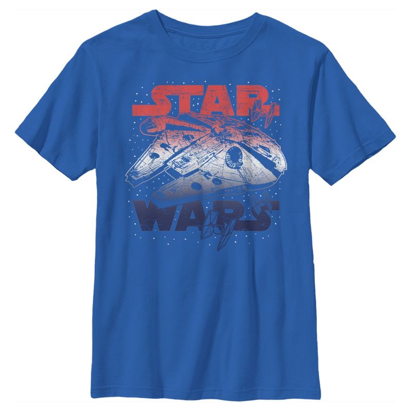 تي شيرت Star Wars Patriotic Vintage Millennium Falcon للأولاد