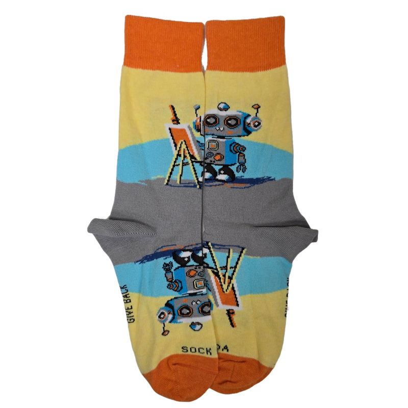 Robot Artist Socks from the Sock Panda (3 Sizes - Large, Medium, Small)