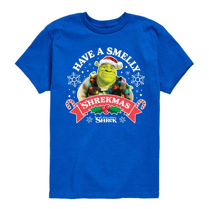 Boys' - Shrek - Have a Smelly Shrekmas Short Sleeve Graphic T-Shirt