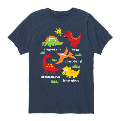 Boys' - Instant Message - Types of Dinosaurs Short Sleeve Graphic T-Shirt