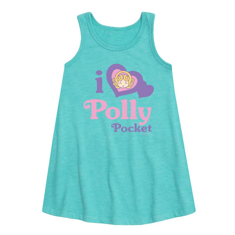 Girls' - Polly Pocket - I Love Polly Pocket Graphic Sleeveless Aline Dress
