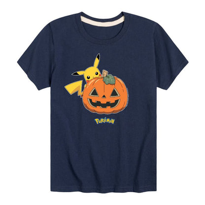 تي شيرت جرافيكي بأكمام قصيرة للأولاد - بوكيمون - بيكاتشو هالوين جاك أو لانترن