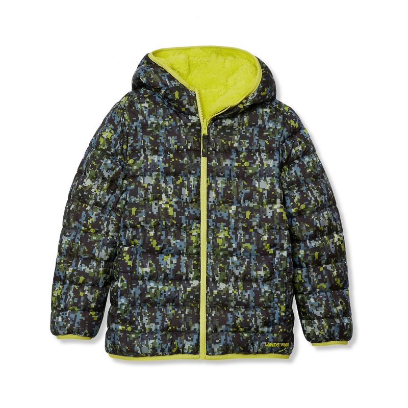 جاكيت Lands' End Kids المقاوم للماء والقابل للعكس بغطاء رأس