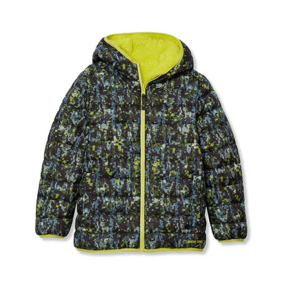 جاكيت Lands' End Kids المقاوم للماء والقابل للعكس بغطاء رأس