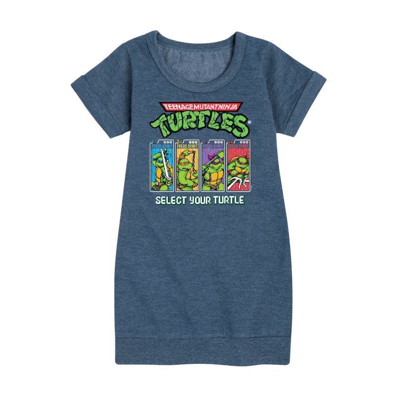 Girls' - Teenage Mutant Ninja Turtles - Select Your Turtle Video Game Graphic Short Sleeve Fleece Dress