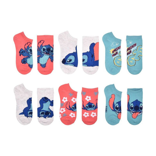 Girls' Disney Stitch No Show Socks - Pink