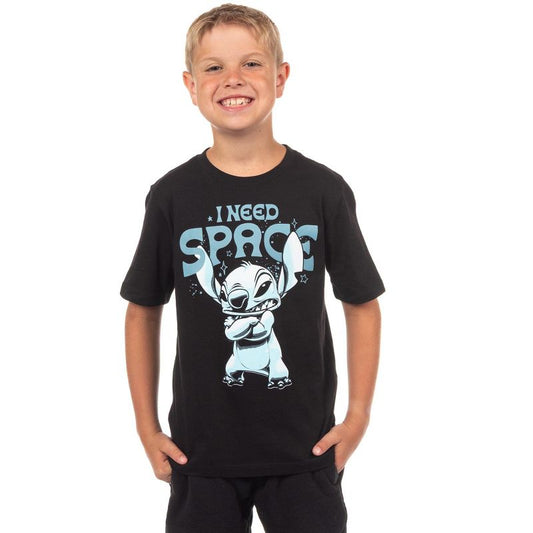 Seven Times Six Disney Stitch T-Shirt Boy's I Need Space Short Sleeve Graphic Tee Black