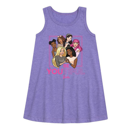 Girls' - Barbie - BeYOUtiful Graphic Sleeveless Aline Dress
