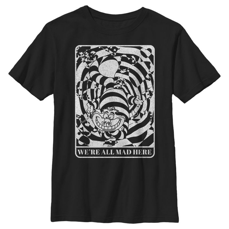 Boy's Alice in Wonderland Cheshire Cat We're All Mad Here T-Shirt