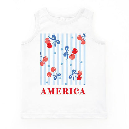 The Juniper Shop America Cherries Stripe Youth Tank Top